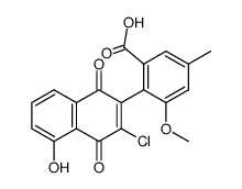 2-2'-carboxy-6'-methoxy-4'-methylphenyl-3-chloro-5-hydroxy-1,4-naphthoquinone结构式
