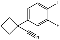 1-(3,4-二氟苯基)环丁烷-1-腈结构式