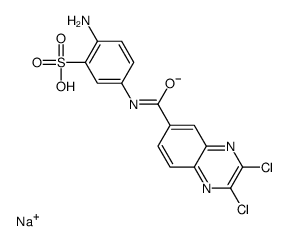 sodium,2-amino-5-[(2,3-dichloroquinoxaline-6-carbonyl)amino]benzenesulfonate Structure