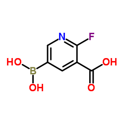 2-Fluoro-3-carboxypyridine-5-boronic acid结构式