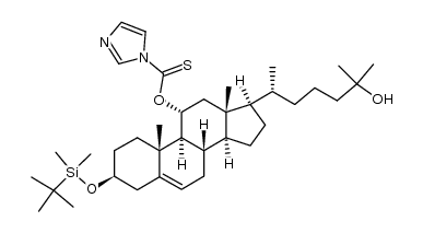 O-[3β-(tert-butyldimethylsiloxy)-25-hydroxycholest-5-en-11α-yl] imidazole-1-carbothioate Structure