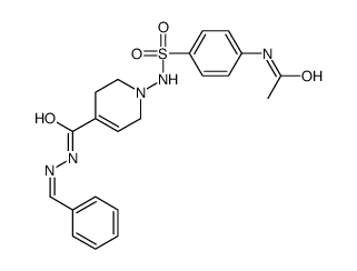 1-[(4-acetamidophenyl)sulfonylamino]-N-[(E)-benzylideneamino]-3,6-dihydro-2H-pyridine-4-carboxamide结构式