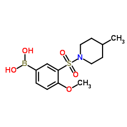 (4-甲氧基-3-((4-甲基哌啶-1-基)磺酰)苯基)硼酸结构式