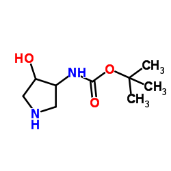 2-Methyl-2-propanyl (4-hydroxy-3-pyrrolidinyl)carbamate Structure