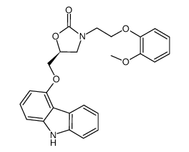 (S)-5-(((9H-carbazol-4-yl)oxy)methyl)-3-(2-(2-methoxyphenoxy)ethyl)oxazolidin-2-one Structure