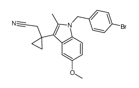 [1-(1-(p-Bromobenzyl)-5-methoxy-2-methyl-1H-indol-3-yl)-cyclopropyl]acetonitrile结构式