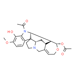 (17S)-1-Acetyl-19,20-didehydro-17,18-epoxy-11-methoxycuran-12,17-diol 17-acetate structure