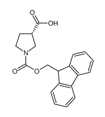 Fmoc-(3S)-1-吡咯烷-3-羧酸结构式