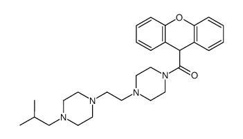 4-isobutyl-4'-(xanthene-9-carbonyl)-1,1'-ethane-1,2-diyl-bis-piperazine结构式