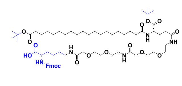 Fmoc-L-Lys[C20-OtBu-Glu(OtBu)-AEEA-AEEA]-OH structure
