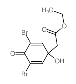 2,5-Cyclohexadiene-1-aceticacid, 3,5-dibromo-1-hydroxy-4-oxo-, ethyl ester Structure