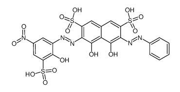 4,5-Dihydroxy-3-(2-hydroxy-5-nitro-3-sulfo-phenylazo)-6-phenylazo-naphthalene-2,7-disulfonic acid Structure