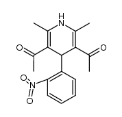 1-[5-acetyl-2,6-dimethyl-4-(2-nitrophenyl)-1,4-dihydropyridin-3-yl]ethanone Structure
