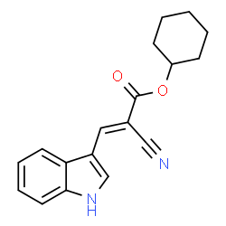 cyclohexyl (E)-2-cyano-3-(1H-indol-3-yl)acrylate Structure