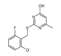 2-{[(2-chloro-6-fluorophenyl)methyl]sulfanyl}-6-methylpyrimidin-4-ol结构式