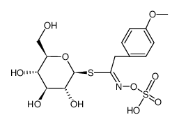 S-[2-(4-Methoxy-phenyl)-N-sulfooxy-acetimidoyl]-1-thio-β-D-glucopyranose结构式