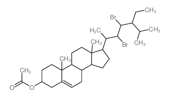 [17-(3,4-dibromo-5-ethyl-6-methyl-heptan-2-yl)-10,13-dimethyl-2,3,4,7,8,9,11,12,14,15,16,17-dodecahydro-1H-cyclopenta[a]phenanthren-3-yl] acetate structure