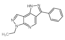 6-ethyl-3-phenyl-7H-dipyrazolo[4,3-b:3',5'-e]pyridine结构式