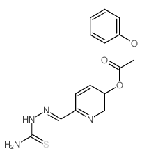 Acetic acid, phenoxy-, 6-[[(aminothioxomethyl)hydrazono]methyl]-3-pyridinyl ester structure