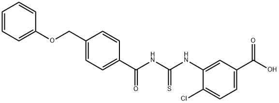 4-chloro-3-[[[[4-(phenoxymethyl)benzoyl]amino]thioxomethyl]amino]-benzoic acid Structure