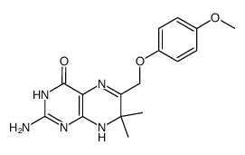 2-Amino-4-hydroxy-6-(p-methoxy)phenoxymethyl-7,7-dimethyl-7,8-dihydropteridine Structure