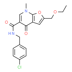Furo[2,3-b]pyridine-5-carboxamide,N-[(4-chlorophenyl)methyl]-2-(ethoxymethyl)-4,7-dihydro-7-methyl-4-oxo- Structure