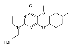 4-chloro-N,N-diethyl-6-(1-methylpiperidin-4-yl)oxy-5-methylsulfanylpyrimidin-2-amine,hydrobromide Structure