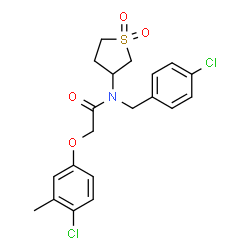 N-(4-chlorobenzyl)-2-(4-chloro-3-methylphenoxy)-N-(1,1-dioxidotetrahydrothiophen-3-yl)acetamide结构式