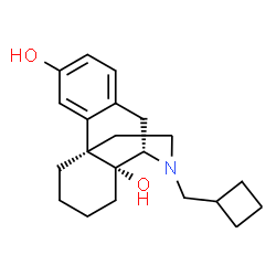d-N-Cyclobutylmethyl-3,14-dihydroxymorphinan结构式