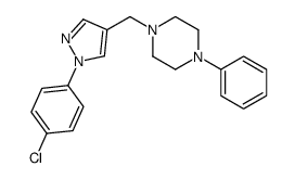 1-[[1-(4-chlorophenyl)pyrazol-4-yl]methyl]-4-phenylpiperazine结构式