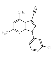 9-(3-chlorophenyl)-3,5-dimethyl-2,9-diazabicyclo[4.3.0]nona-2,4,7,10-tetraene-7-carbonitrile Structure