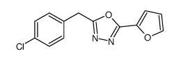 1,3,4-Oxadiazole,2-[(4-chlorophenyl)methyl]-5-(2-furanyl)-(9CI) Structure