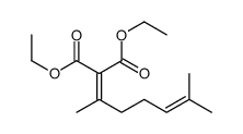 diethyl 2-(6-methylhept-5-en-2-ylidene)propanedioate结构式