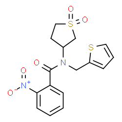 N-(1,1-dioxidotetrahydrothiophen-3-yl)-2-nitro-N-(thiophen-2-ylmethyl)benzamide structure