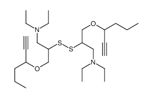 2-[[1-(diethylamino)-3-hex-1-yn-3-yloxypropan-2-yl]disulfanyl]-N,N-diethyl-3-hex-1-yn-3-yloxypropan-1-amine结构式
