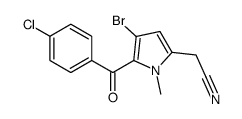 2-[4-bromo-5-(4-chlorobenzoyl)-1-methylpyrrol-2-yl]acetonitrile结构式