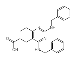 2,4-bis(benzylamino)-5,6,7,8-tetrahydroquinazoline-6-carboxylic acid structure