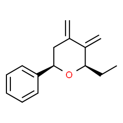 2H-Pyran,2-ethyltetrahydro-3,4-bis(methylene)-6-phenyl-,(2R,6R)-rel-(9CI) Structure