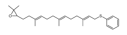 (14R,all-E)-14,15-Epoxy-3,7,11,15-tetramethyl-1-(phenylthio)hexadeca-2,6,10-trien结构式