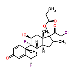 (6α,11β,16α)-21-Chloro-6,9-difluoro-11-hydroxy-16-methyl-3,20-dioxopregna-1,4-dien-17-yl propionate Structure