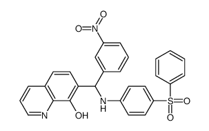 7-[[4-(benzenesulfonyl)anilino]-(3-nitrophenyl)methyl]quinolin-8-ol结构式