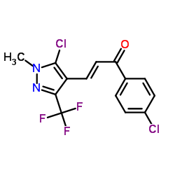 (E)-3-[5-CHLORO-1-METHYL-3-(TRIFLUOROMETHYL)-1H-PYRAZOL-4-YL]-1-(4-CHLOROPHENYL)-2-PROPEN-1-ONE结构式