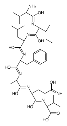 (2S)-2-[[(2S)-5-amino-2-[[(2S)-2-[[(2S)-2-[[(2S)-2-[[(2S,3S)-2-[[(2S)-2-amino-3-methylbutanoyl]amino]-3-methylpentanoyl]amino]-4-methylpentanoyl]amino]-3-phenylpropanoyl]amino]propanoyl]amino]-5-oxopentanoyl]amino]-3-methylbutanoic acid Structure