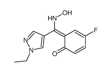 6-[(1-ethylpyrazol-4-yl)-(hydroxyamino)methylidene]-4-fluorocyclohexa-2,4-dien-1-one结构式
