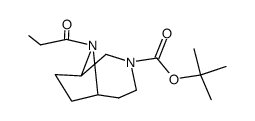 (+-)-1-[3-tert-butoxycarbonyl-3,9-diaza-bicyclo[4.2.1]non-9-yl]-propane-1-one Structure