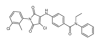 4-[[4-chloro-1-(3-chloro-2-methylphenyl)-2,5-dioxopyrrol-3-yl]amino]-N-ethyl-N-phenylbenzamide结构式