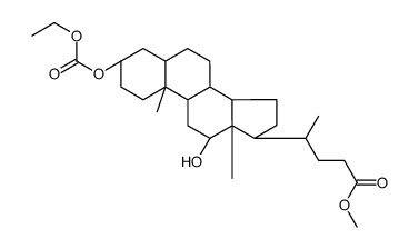 methyl 3alpha-[(ethoxycarbonyl)oxy]-12alpha-hydroxy-5beta-cholan-24-oate结构式