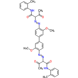 Butanamide,2,2'-[(3,3'-dimethoxy[1,1'-biphenyl]-4,4'-diyl)bis(2,1-diazenediyl)]bis[N-(2-methylphenyl)-3-oxo-结构式