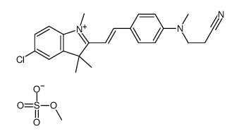 5-chloro-2-[2-[4-[(2-cyanoethyl)methylamino]phenyl]vinyl]-1,3,3-trimethyl-3H-indolium methyl sulphate structure