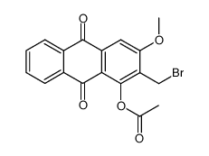 1-acetoxy-2-bromomethyl-3-methoxy-anthraquinone结构式